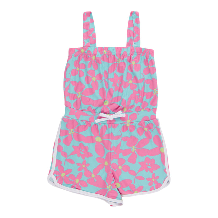 BELLA & BIRDIE Girls' Pool Party Sleeveless Strap Printed Romper