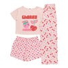 MONKEY BARS Toddler Girls' Short Sleeve Pajama Set, 3-Piece