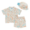 Ensemble chemise imprimée à manches courtes et short pour bébés garçons, 3 pièces, 12 à 24 mois