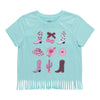 BELLA & BIRDIE Girls' Pool Party Short Sleeve Fringe T-Shirt
