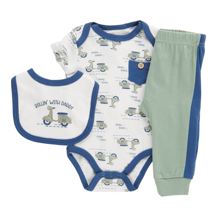 MONKEY BARS Infant Boys' Beach Party Bib Set, 3-Piece, 0-9 Month
