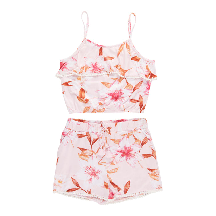 Ensemble avec short et débardeur imprimé pour filles, 2 pièces