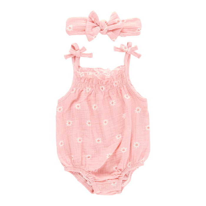 MONKEY BARS Infant Girls' Pool Party Printed Romper Set, 2-Piece, 0-9 Month
