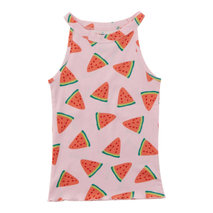 MONKEY BARS Toddler Girls' Pool Party Printed Ribbed Tank Top