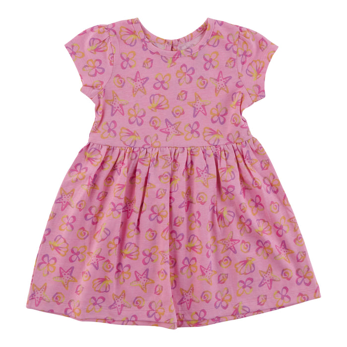 MONKEY BARS Infant Girls' Pool Party Short Sleeve Printed Dress, 12-24 Month