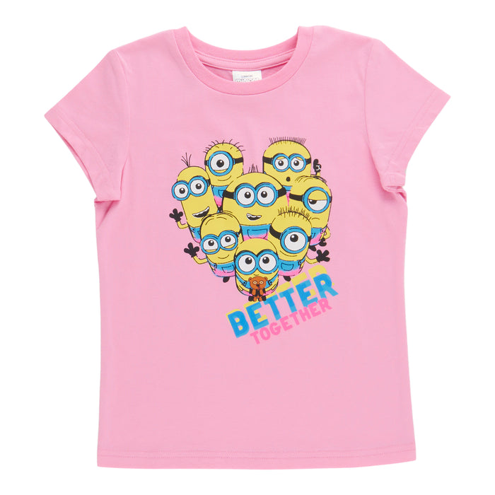 Toddler Girls' Licensed Minions Printed Short Sleeve T-Shirt