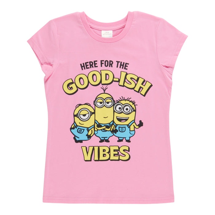 Girls' Licensed Minions Printed Short Sleeve T-Shirt