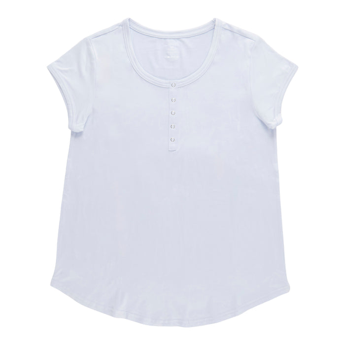 Carisma Women's Solid Henley Sleepshirt
