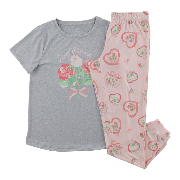 Pyjama de fantaisie à manches courtes Carisma pour femmes, 2 pièces