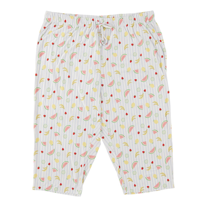 Carisma Women's Plus Printed Capri PJ Pants