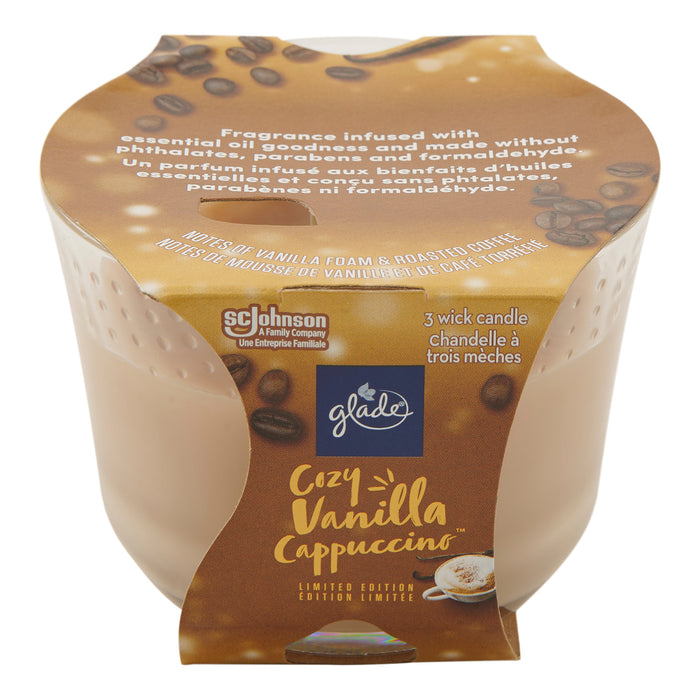 Bougie à 3 mèches Cozy Vanilla Cappuccino Glade