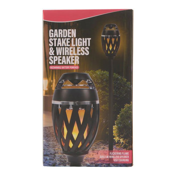 Haut-parleur avec lampe de style tiki avec piquet, 42 po