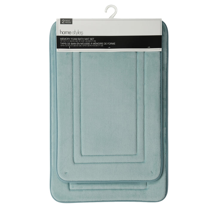 HomeStyles Coastal Foam Bath Mat Set, 2 Piece