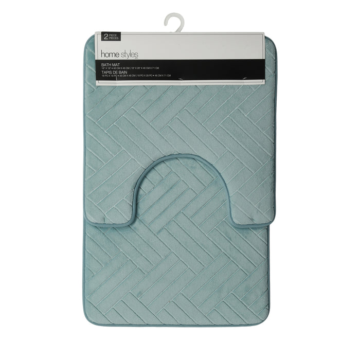 HomeStyles Coastal Bath Mat Set, 2 Piece