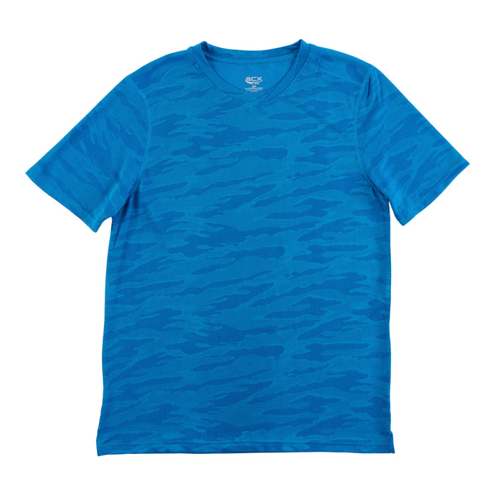 T-shirt texturé à manches courtes et à motif camouflage ACX Active pour hommes