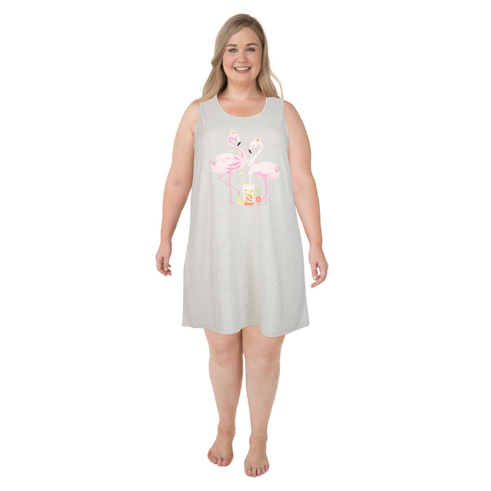 Carisma Women's Plus Sleeveless Below Waist Sleepshirt
