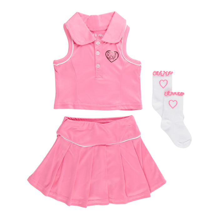 Infant Girls' Sleeveless Top and Skirt Set, 3-Piece, 12-24 Month