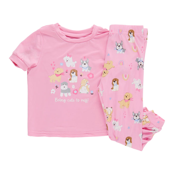 MONKEY BARS Infant Girls' Pool Party Short Sleeve Pajama Set, 2-Piece, 12-24 Month