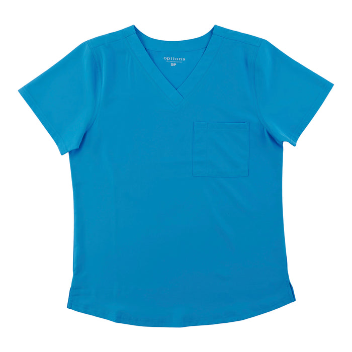 Options Women's Solid V-Neck Scrub Top