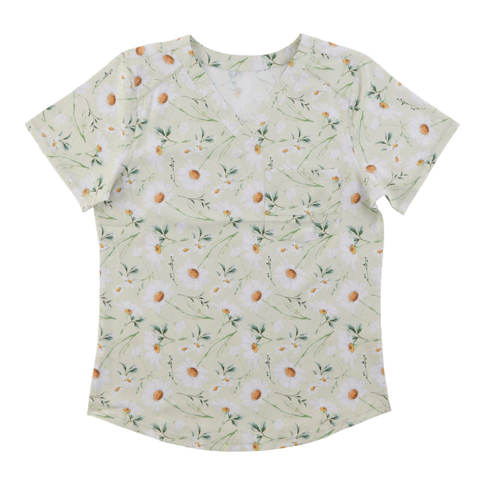 Options Women's Printed Classic V-Neck Scrub Top