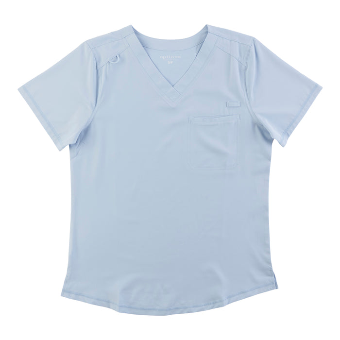 Options Women's Solid Classic V-Neck Scrub Top