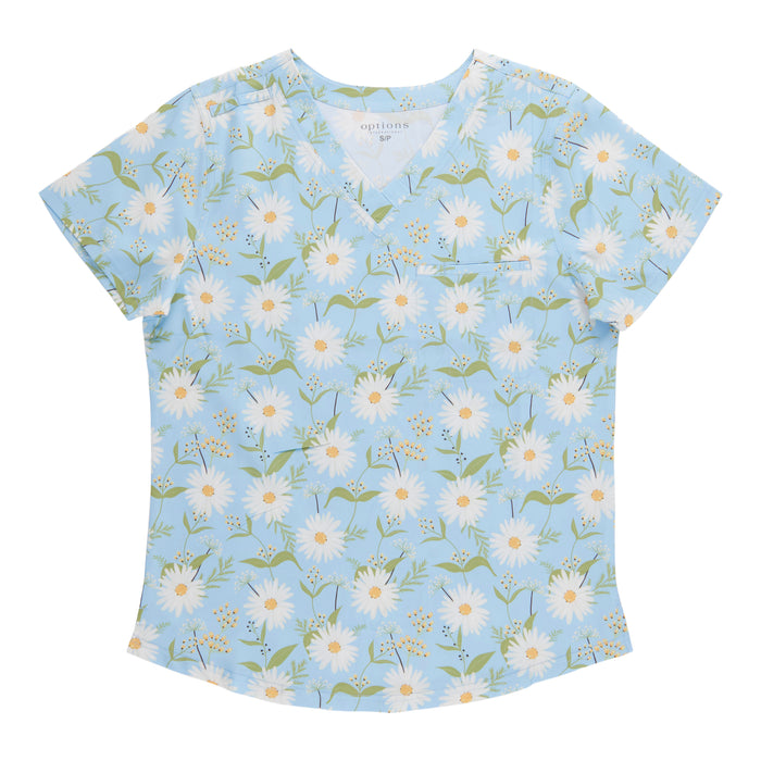 Options Women's Printed V-Neck Scrub Top