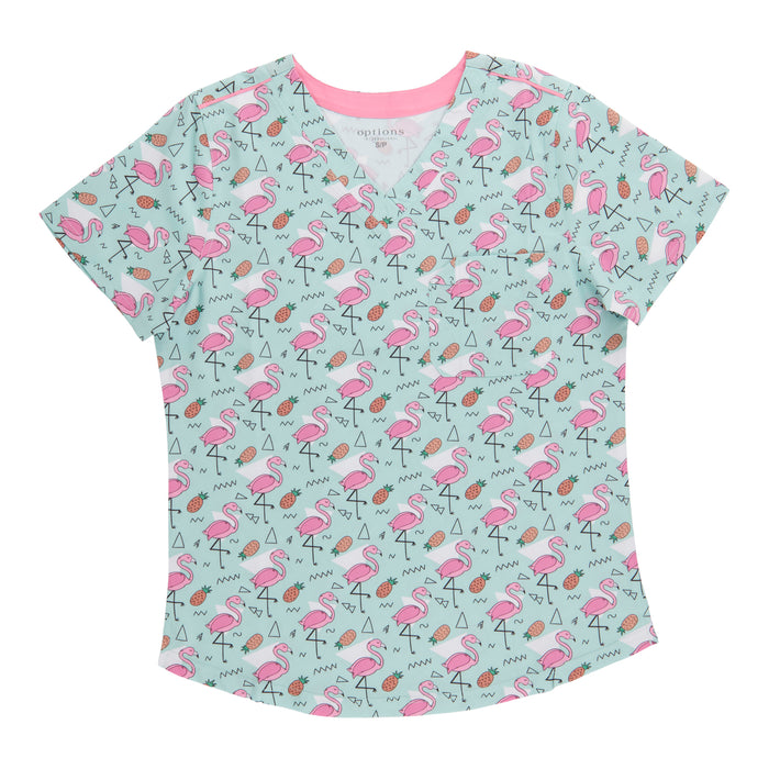Options Women's Printed V-Neck Scrub Top