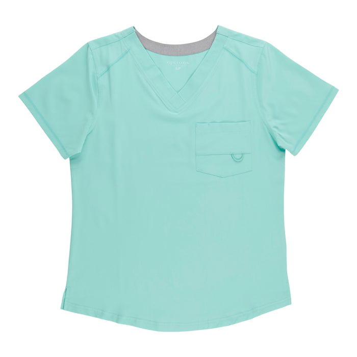 Options Women's Solid Short Sleeve Scrub Top