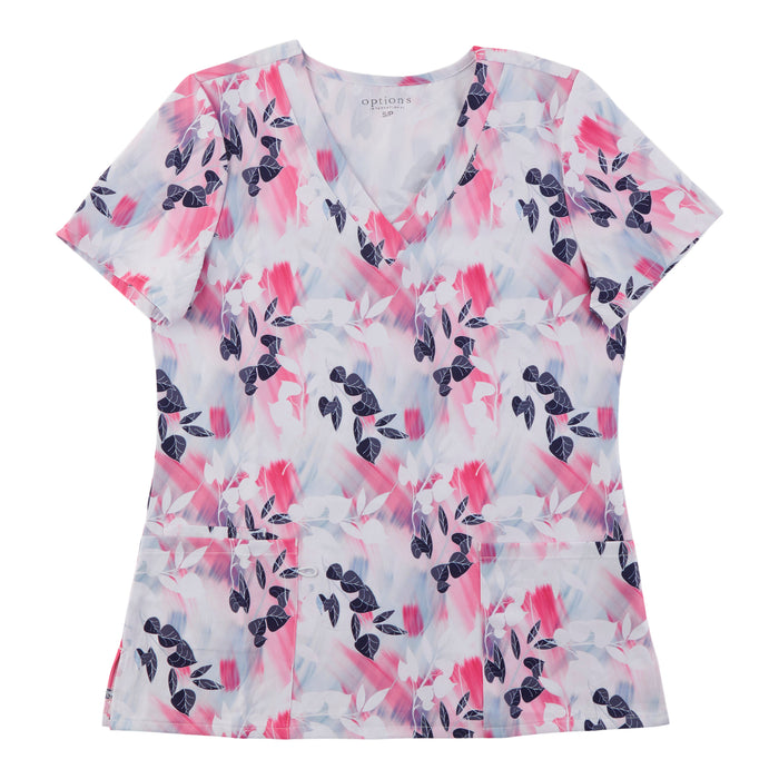 Options Women's Solid Fashion V-Neck Scrub Top