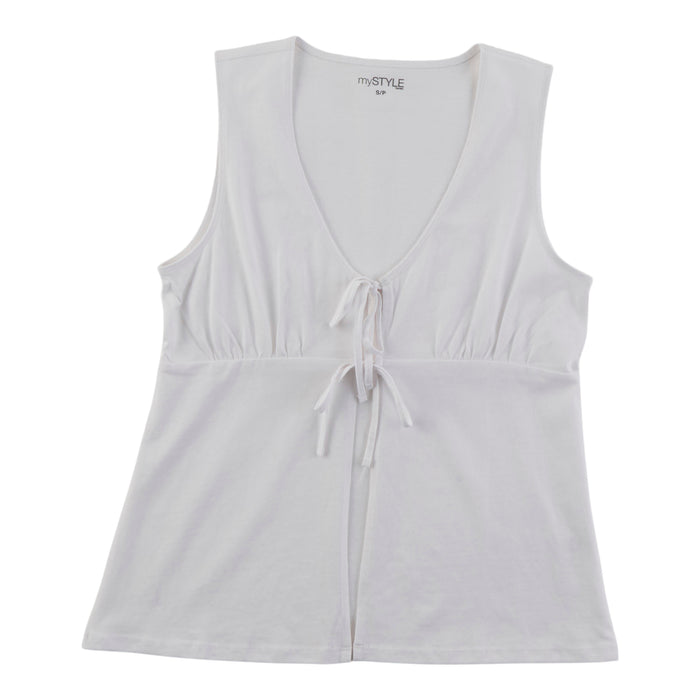 mySTYLE Women's V-Neck Vest with Bows