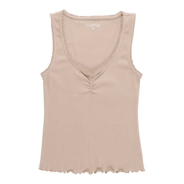 mySTYLE Women's Ribbed Crotchet Tank Top