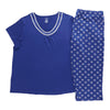 Pyjama avec capri et haut à col en V Carisma taille plus pour femmes, 2 pièces