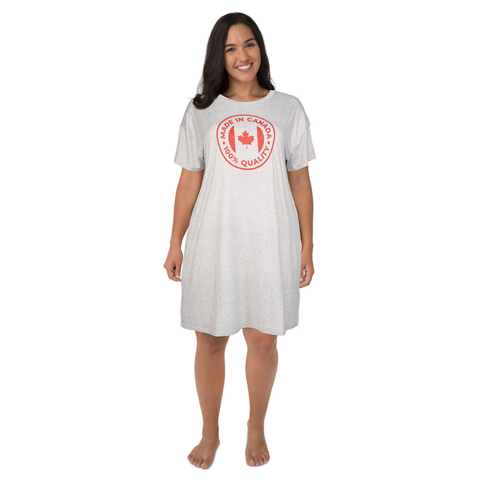 Chemise de nuit à col rond Canada EH! taille plus pour femmes
