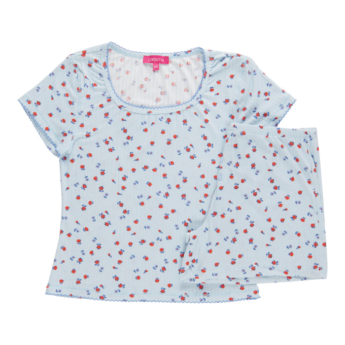 Pyjama de fantaisie avec boxeur et haut à col dégagé Carisma pour femmes, 2 pièces