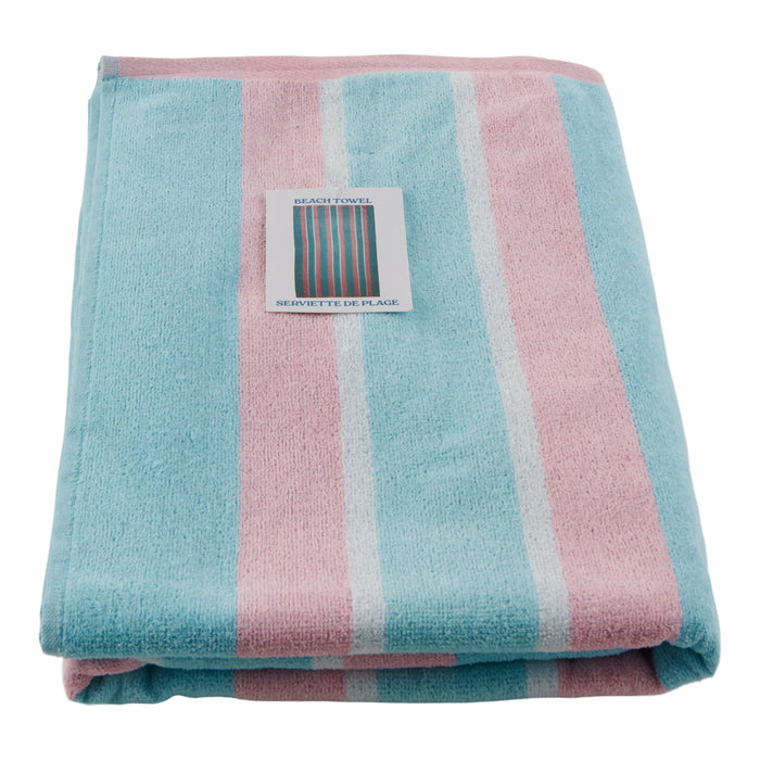 Serviette de plage teinte en fil à rayures, 36 po x 68 po