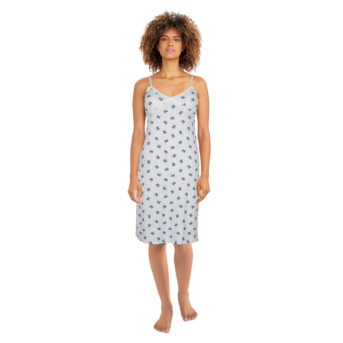 Chemise de nuit côtelée avec garniture de dentelle Carisma pour femmes