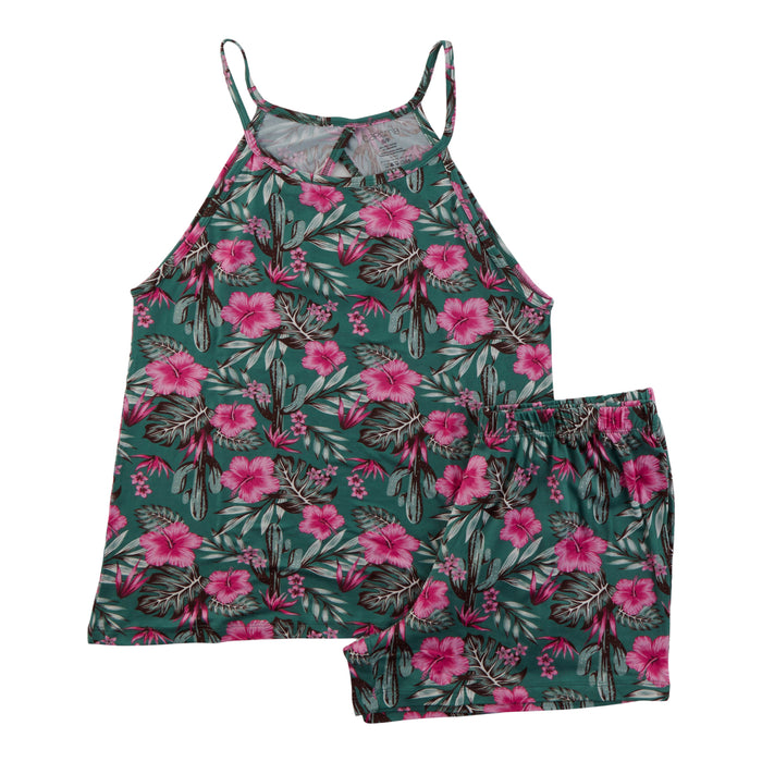 Carisma Women's Cross-Back Halter Top Boxer PJ Set, 2-Piece