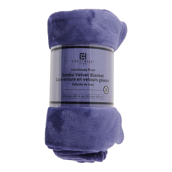 Velvet Solid Blanket, 80-in x 80-in, Assorted