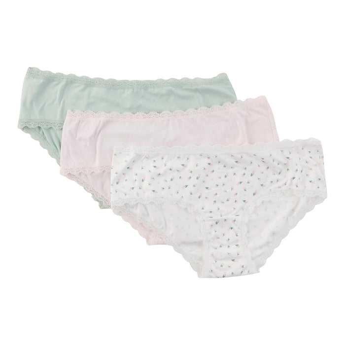 Culottes taille basse en microfibre brossée pour femmes, emb. de 3