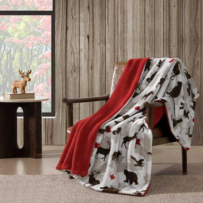 Canadian Reversible Flannel Throw, 50-in x 60-in.