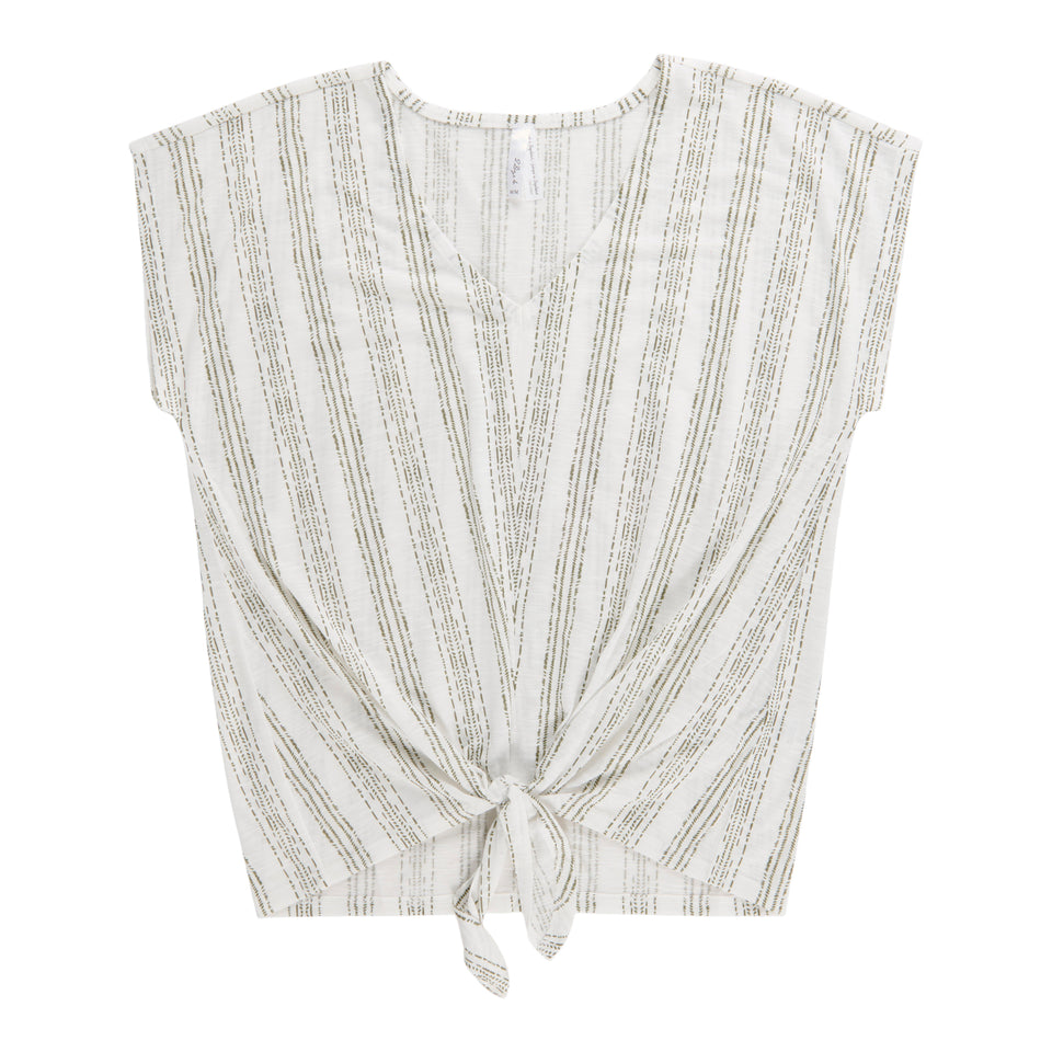 Women's V-Neck Tie Front Top – Giant Tiger