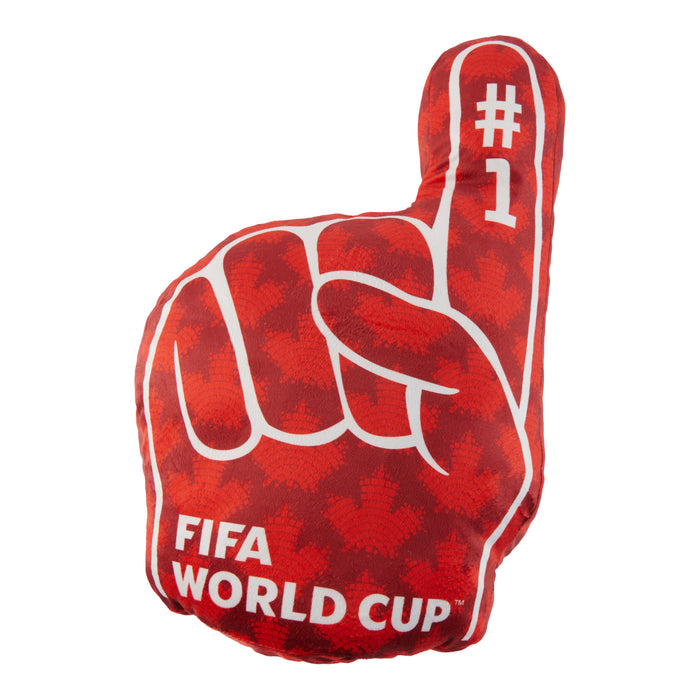 Coussin en forme de doigt sous licence « #1 Fan » de la FIFA, 12 po x 18 po