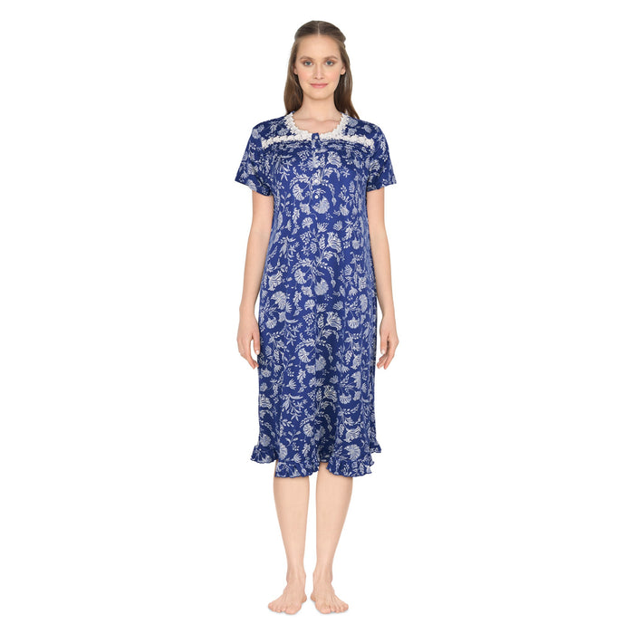 Carisma Women's Lace Accent V-Neck Nightgown