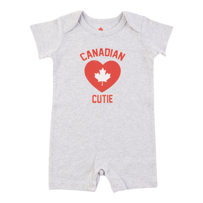 Canada EH! Infant Unisex Short Sleeve Printed Romper, 0-24 Month