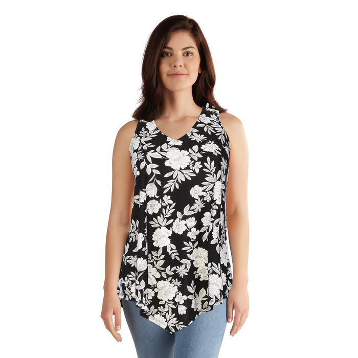 Camisole imprimée à ourlet roulotté pour femmes
