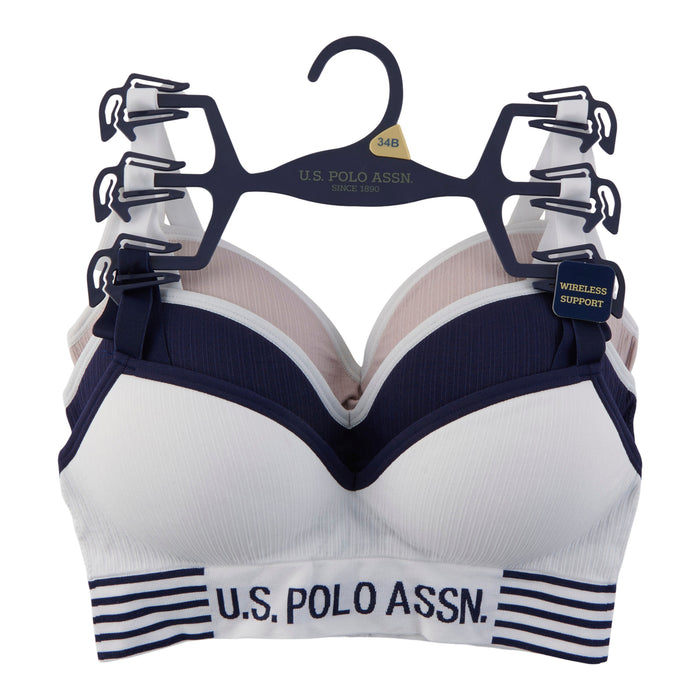 U.S. Polo Women's Seamless Bra, 3-Pack