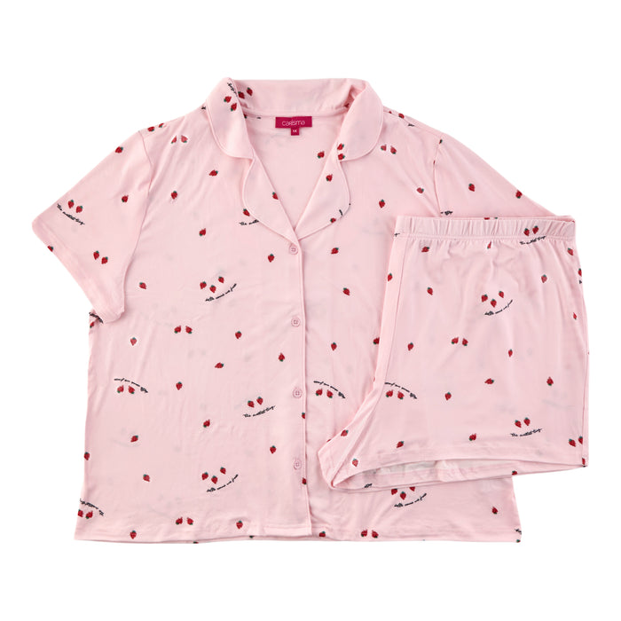 Carisma Women's Plus Novelty Tailored Shirt and Boxer PJ Set, 2-Piece