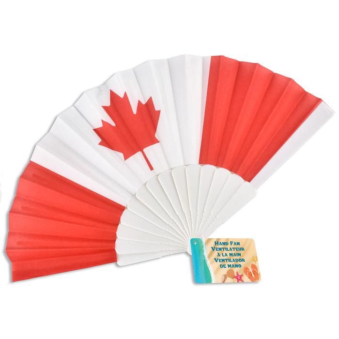 Canada Flag Fabric Hand Fan
