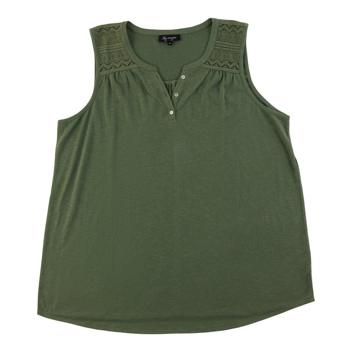 lily morgan Women's Plus Camisole with Crochet Detailing