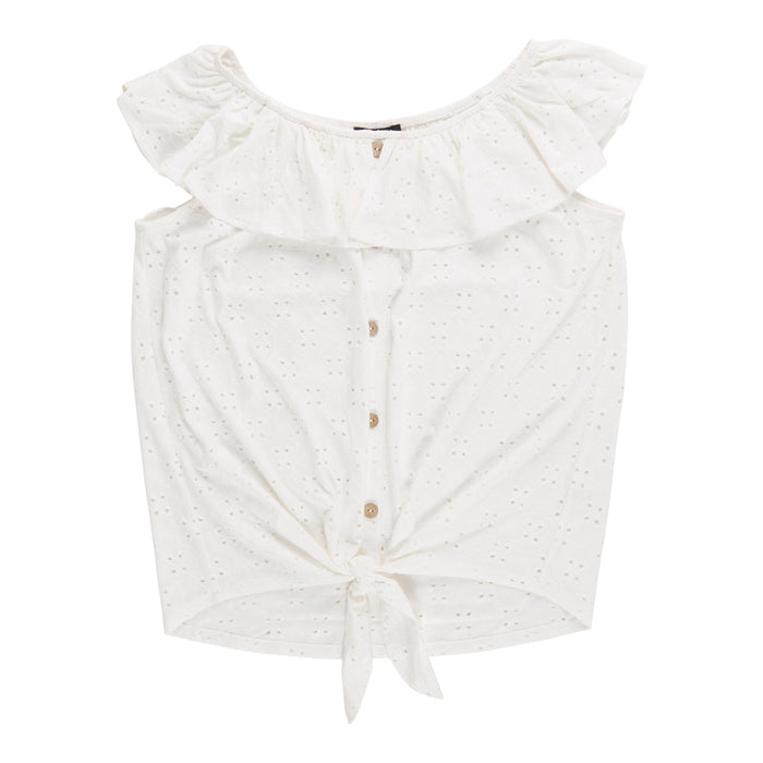 lily morgan Women's Eyelet Camisole with Tie-Front